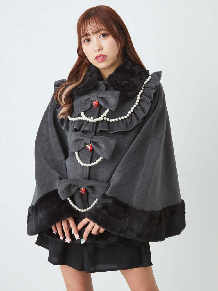 ストロベリーリボンポンチョコート - Ank Rouge(アンクルージュ)の