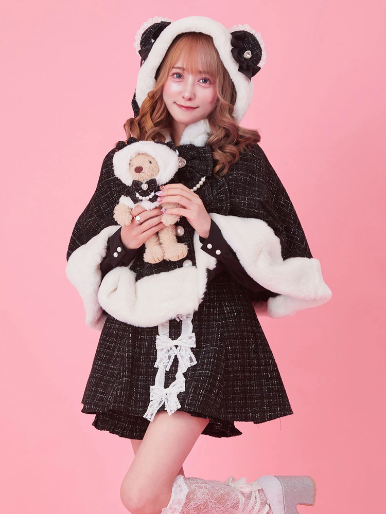 くまちゃんキラキラツイードポンチョ - Ank Rouge(アンクルージュ)の