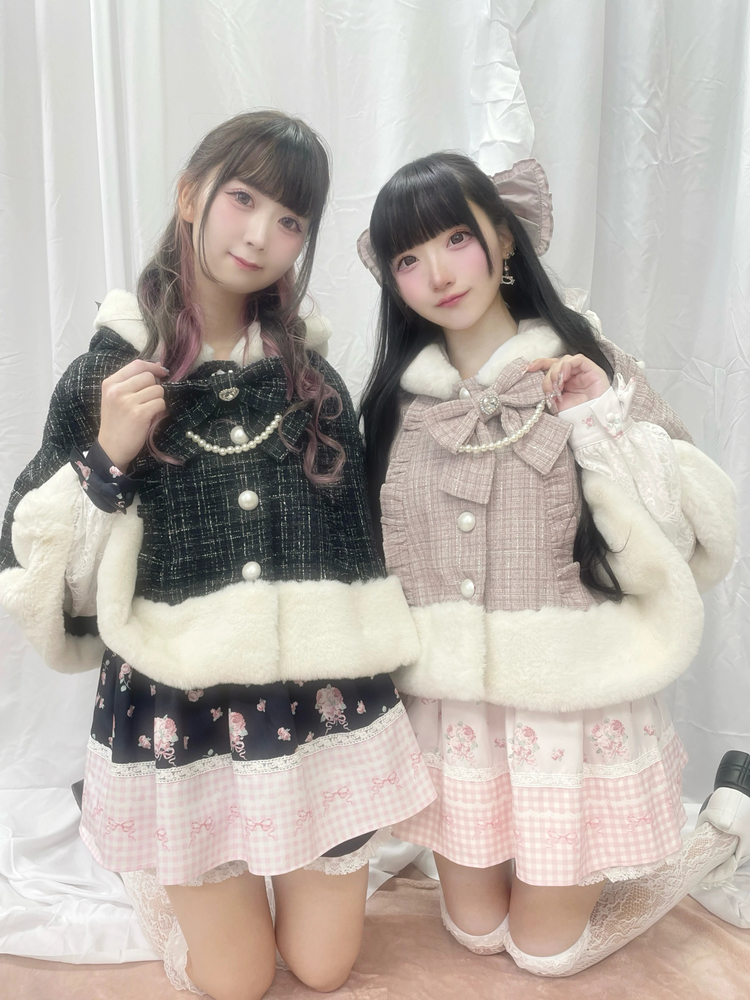 ネコちゃんキラキラツイードポンチョ - Ank Rouge(アンクルージュ)の