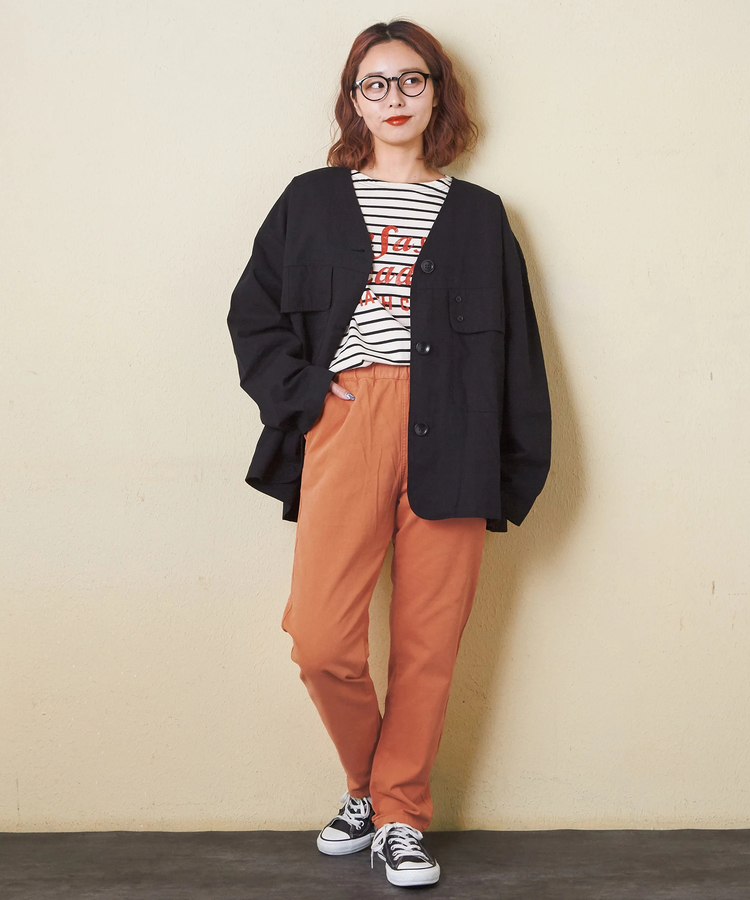 冬クリアランス】ピーチツイル 製品染 らくしゅっと パンツ