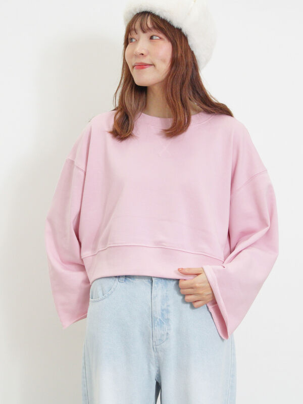 セール】 ◎ショート丈スウェット（ブラック/ピンク/ブラウン/キナリ