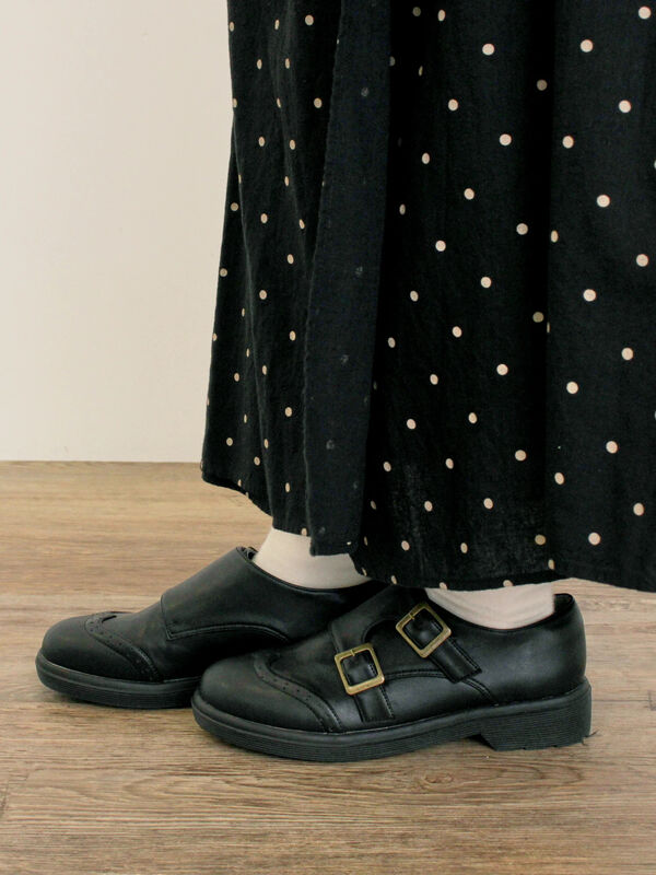 セール】 ダブルモンクストラップシューズ（ブラック/ブラウン