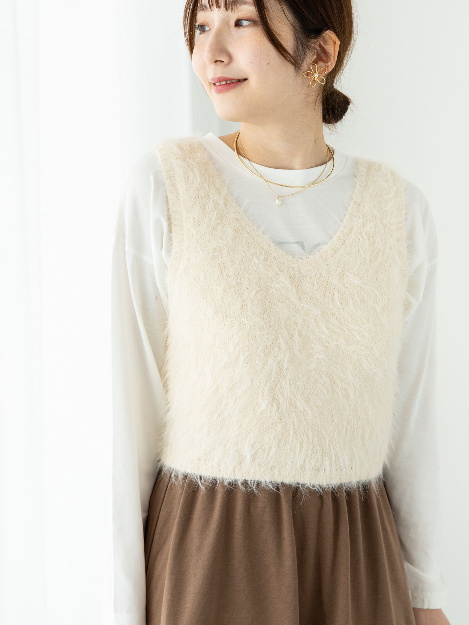 ◎前後2WAYフェザーニットビスチェ（トップス/ニット）【セール】｜Te