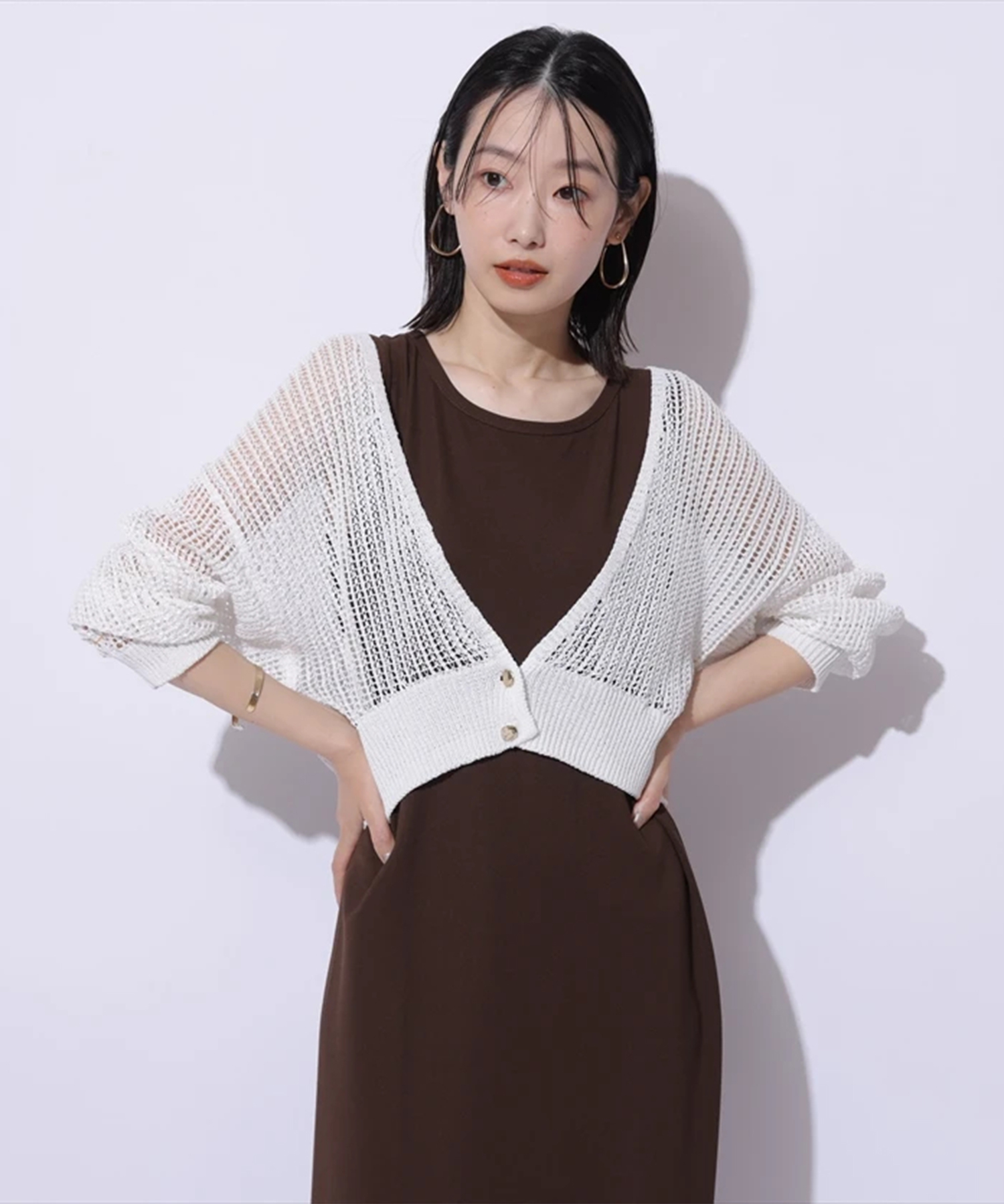 Mystrada メッシュショートトップス キャミソールセット Mystrada