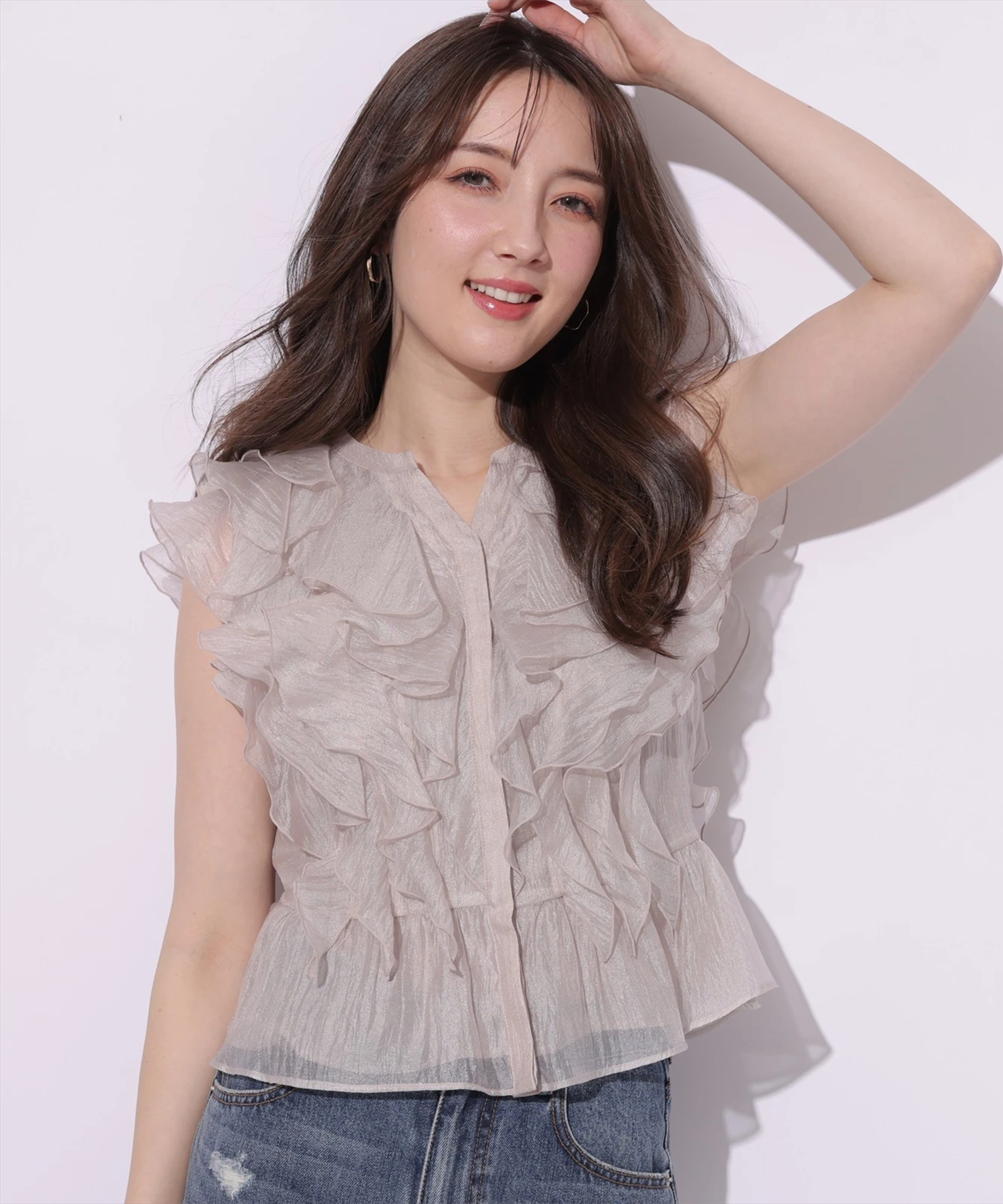 Arpege story フリル羽織ブラウス Arpege story アルページュ