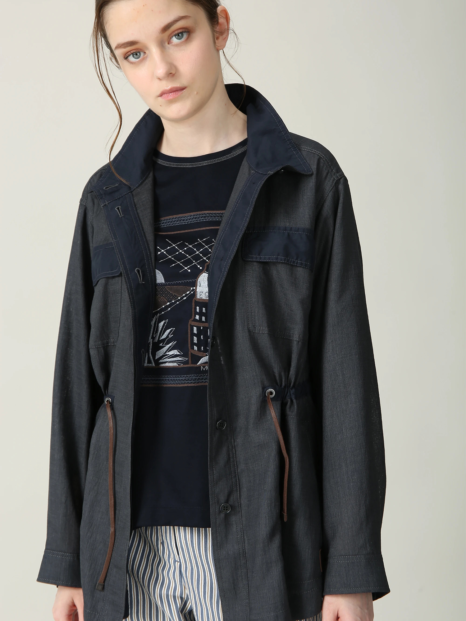 トリアセ チンツー ブラウス シャツ ジャケット ｜ MORABITO BLANC