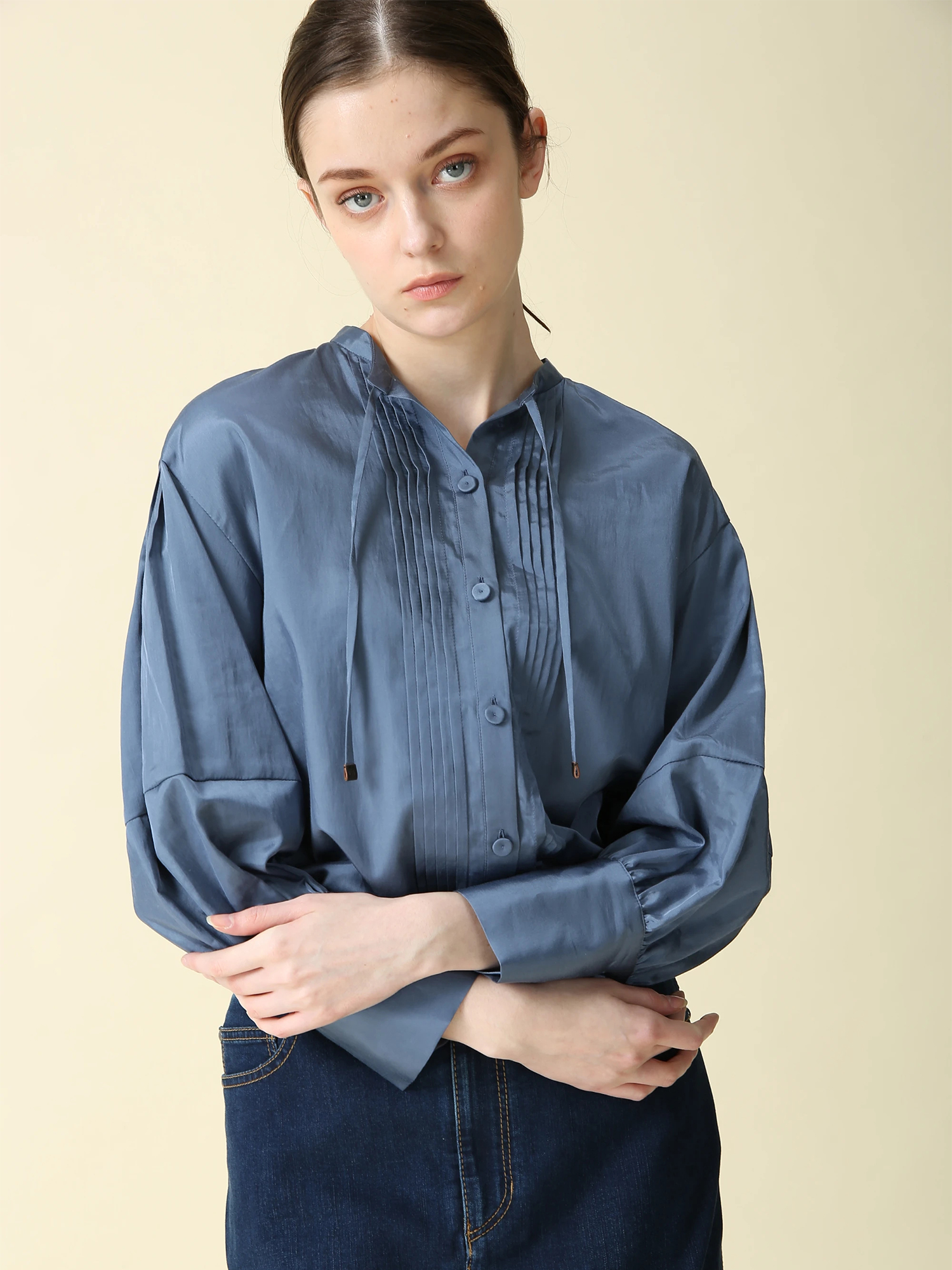 シルクライクサテンブラウス ｜ MORABITO BLANC（モラビトブラン）｜.K