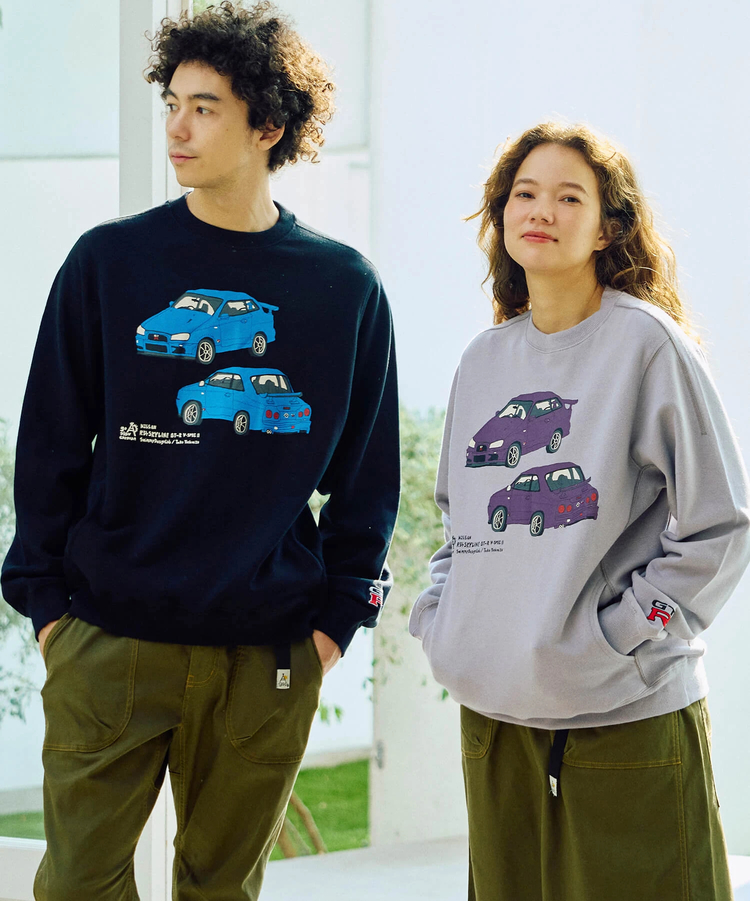 NISSAN×go slow caravan】空紡糸裏毛SKYLINE GT-R(R34) P/O (MENS