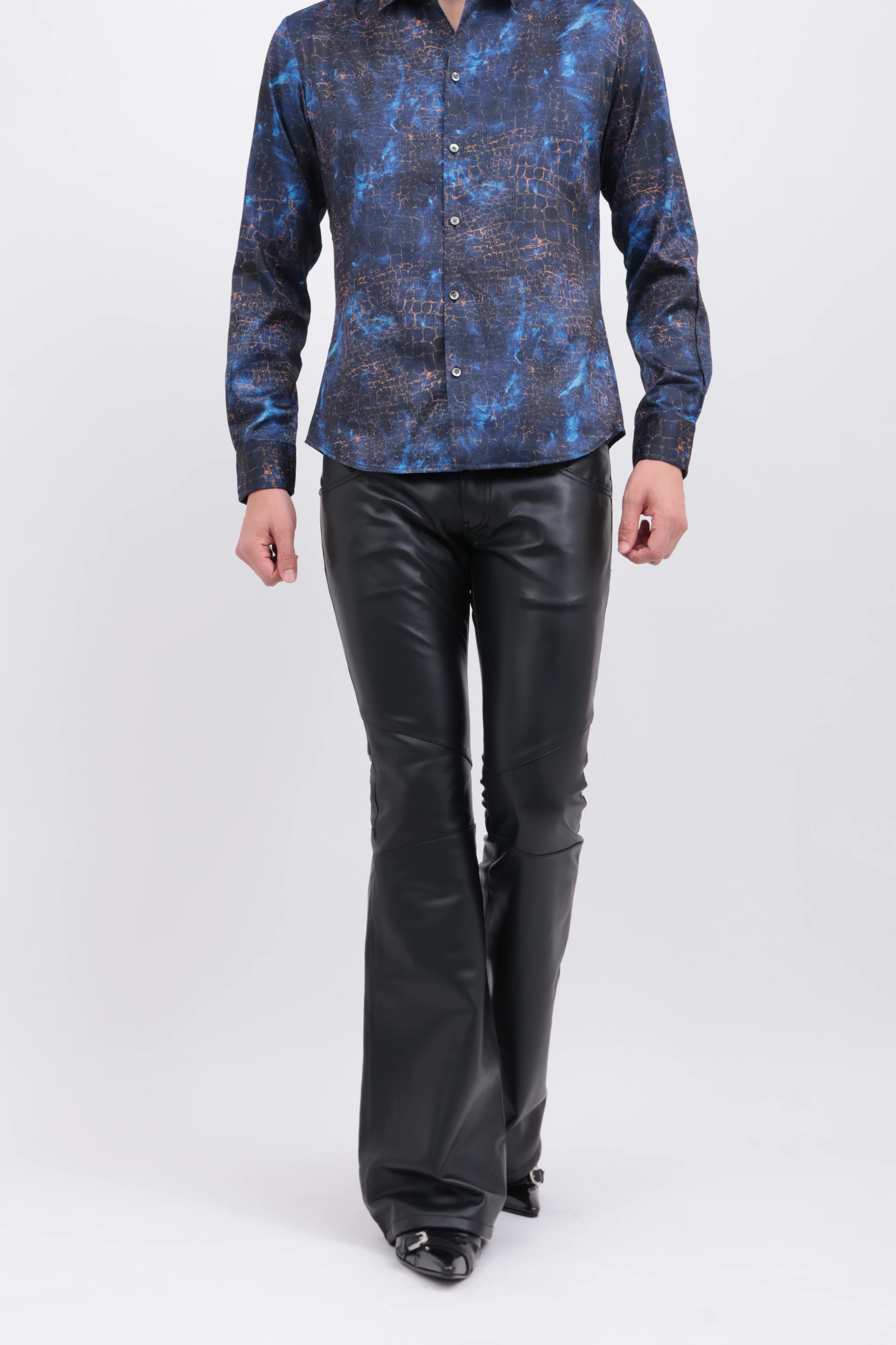 TORNADO MART∴ストレッチレザーベルボトム / TORNADO MART