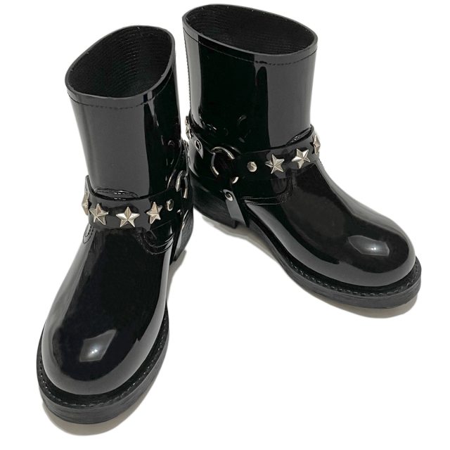 レッドヴァレンティノ 星スタッズ レインシューズ 黒 #35 #36 RED