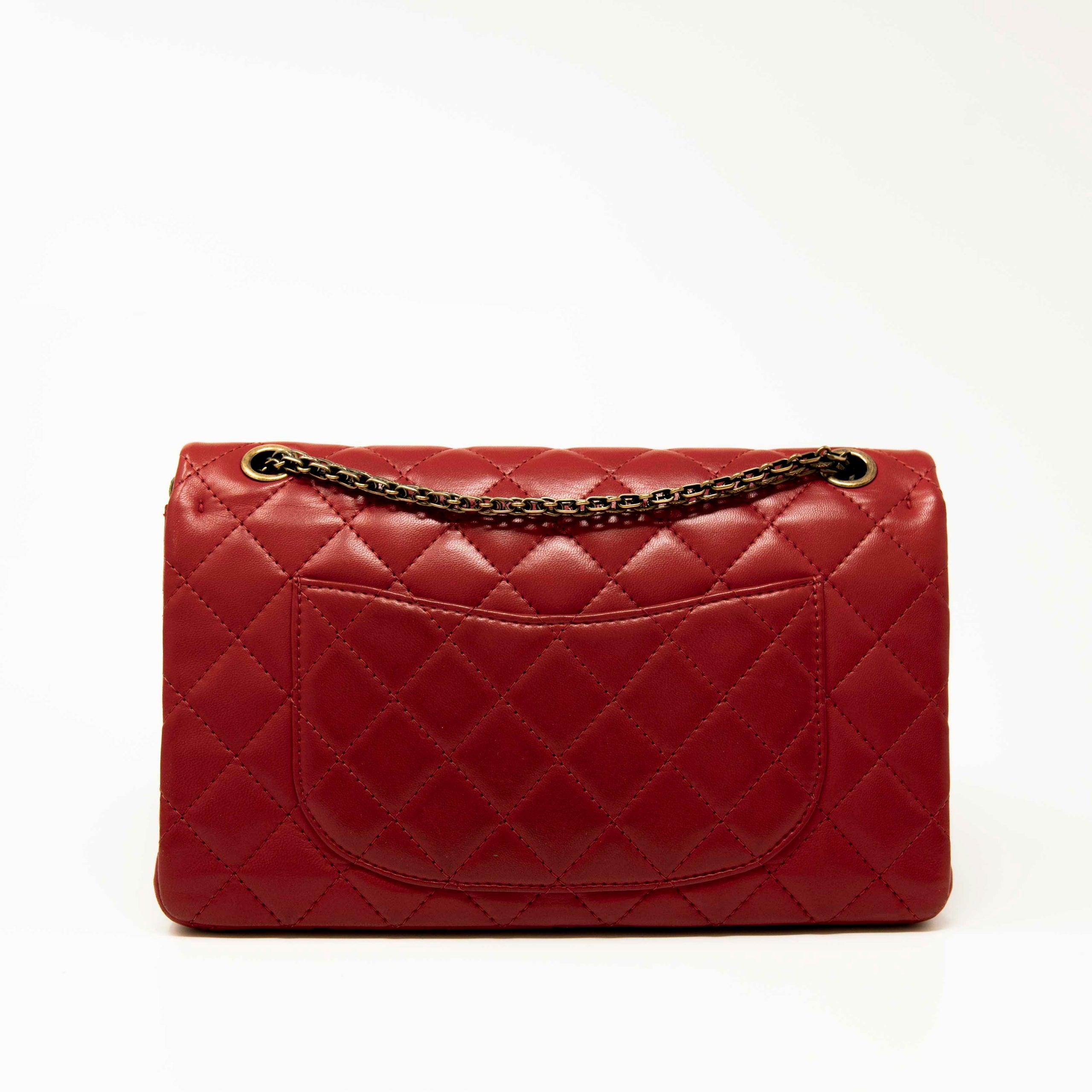 Chanel Red Lambskin 2.55 Reissue 226 | Jadore Couture