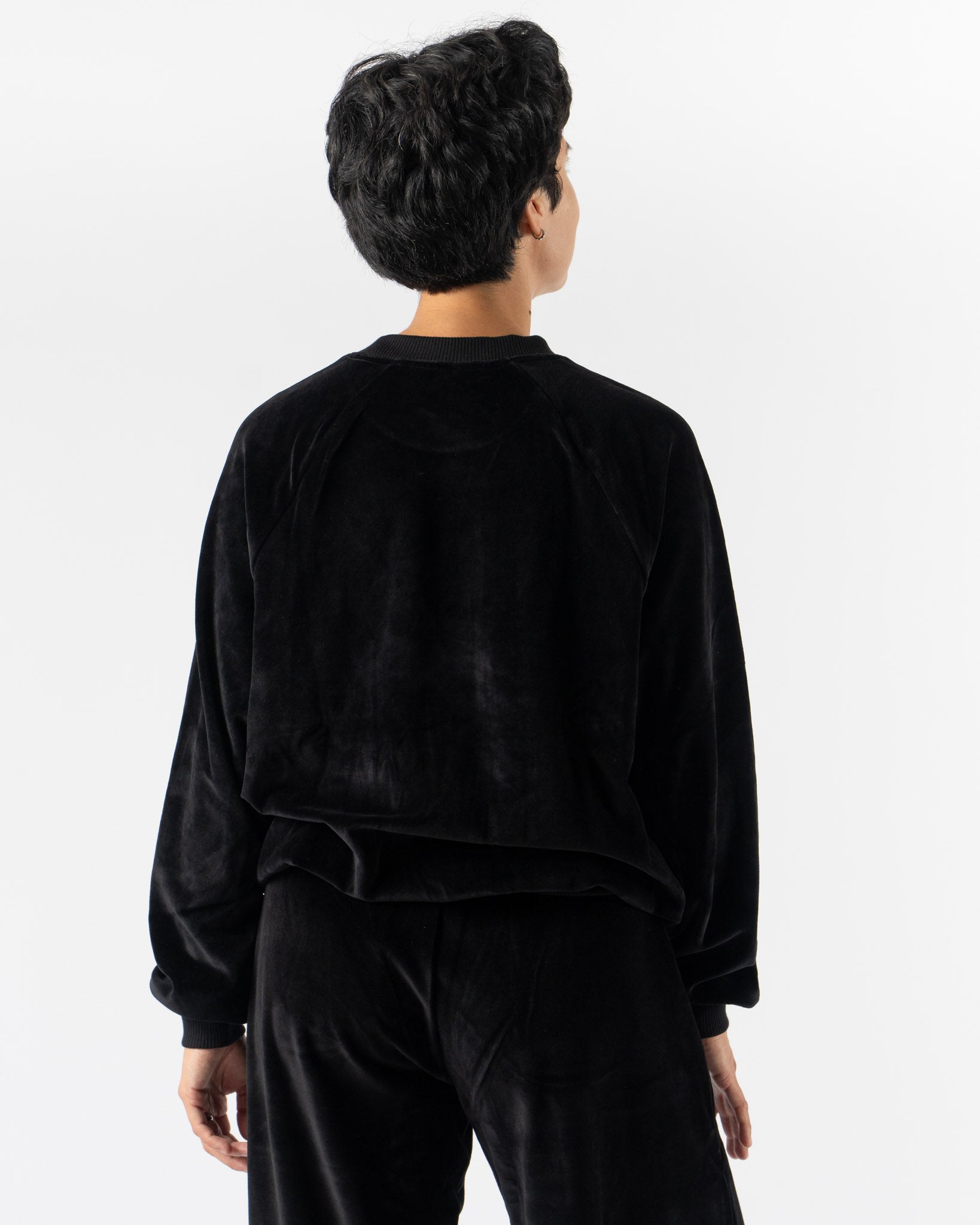 Baserange Rim Raglan Sweatshirt in Black Curated at Jake and Jones