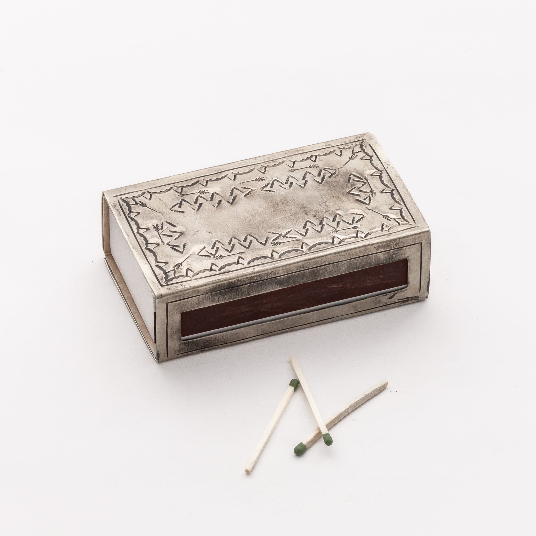 LARGE STAMPED MATCHBOX WJA-018 – J. Alexander Rustic Silver