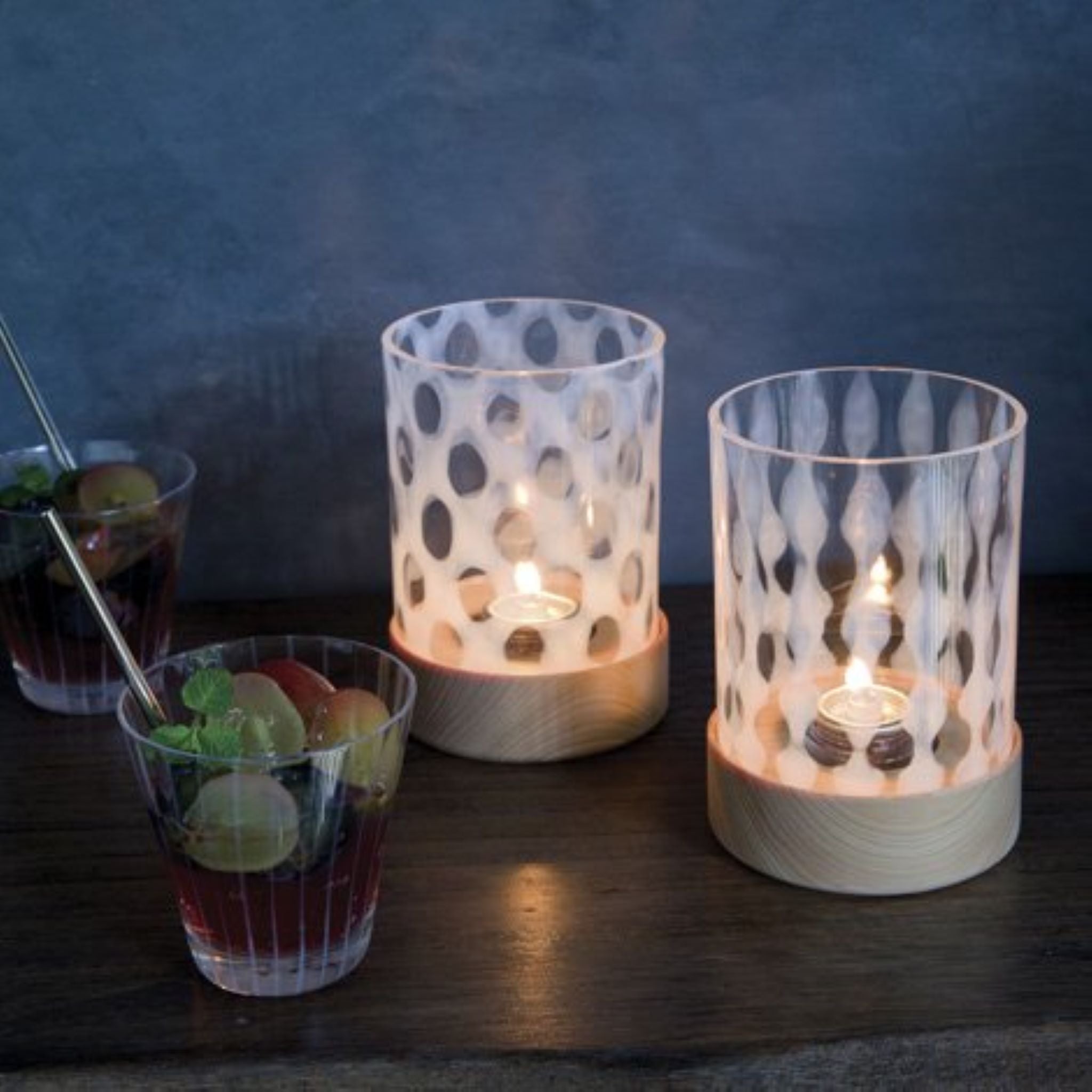 廃番】キャンドルホルダー・スタンド | 義山百景 大正浪漫硝子 | 水玉 |