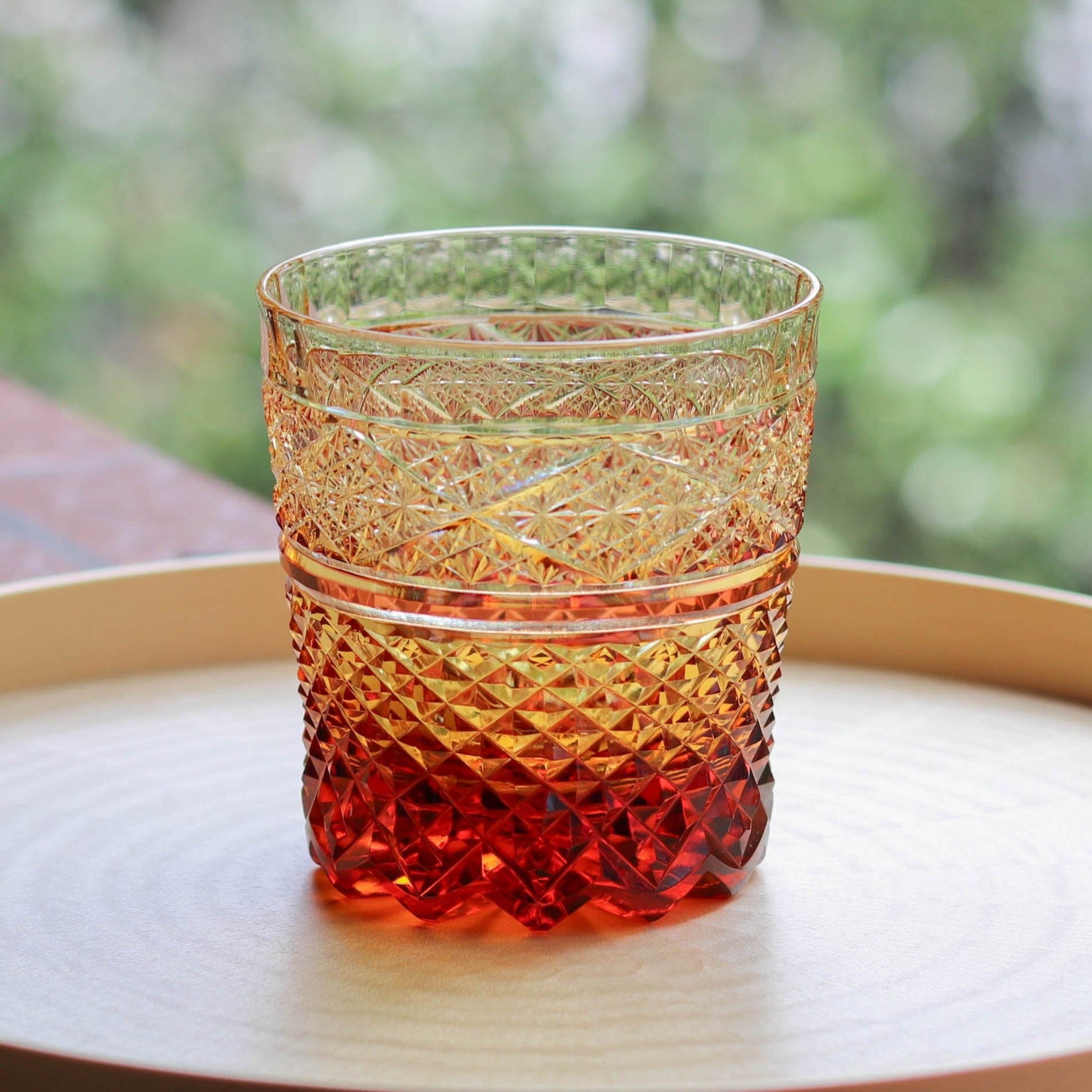 小樽切子 オールドグラス | 燦 | 金赤琥珀 | 深川硝子工芸