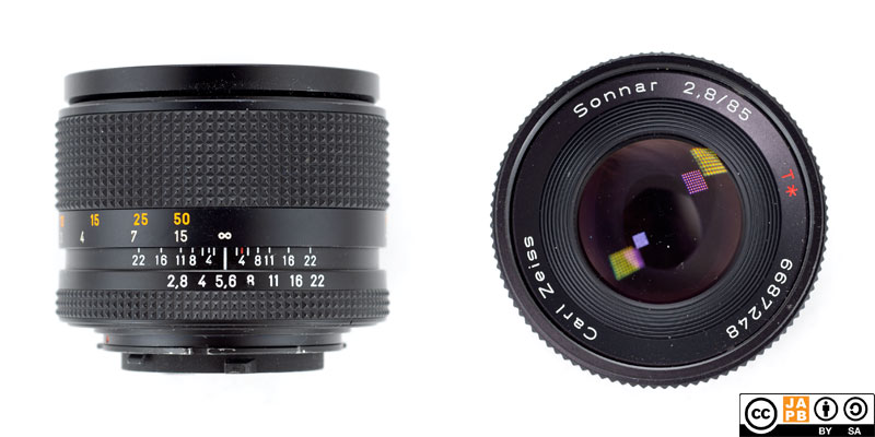 Data sheet: Carl Zeiss (C/Y) Sonnar 85 mm f/2.8 – JAPB
