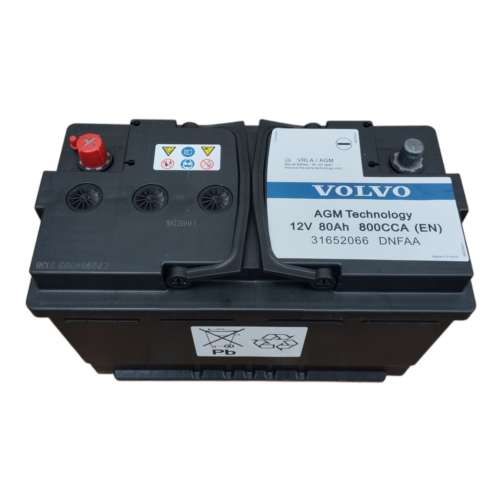 AGM 80 Volvo 12V 80Ah 800CCA OEM battery