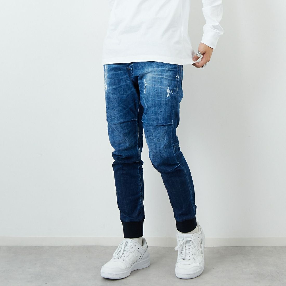 Dsquared2 [ディースクエアード] トラックデニムパンツ [74KB1081