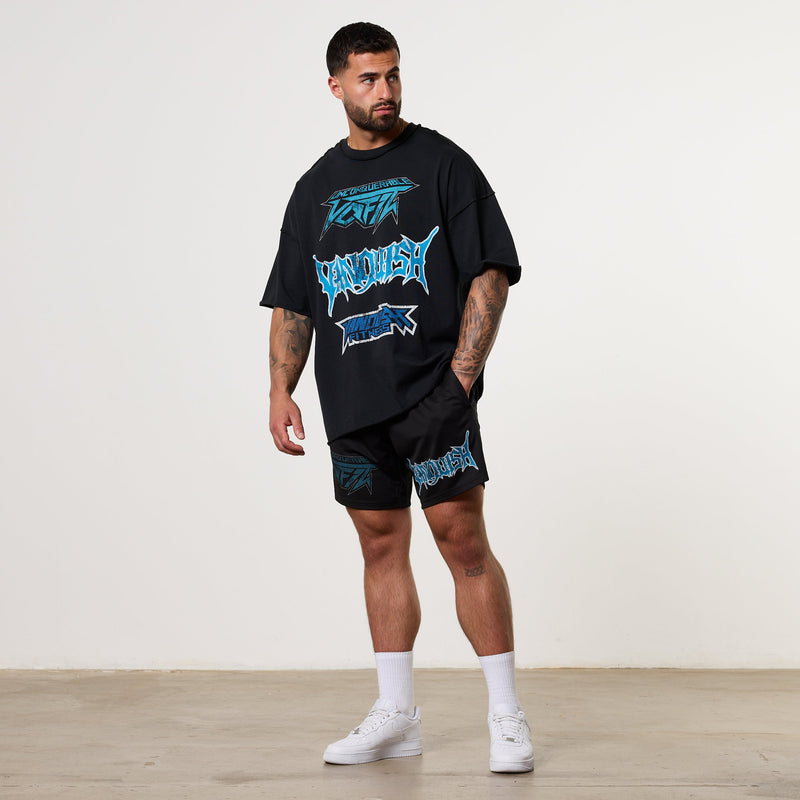 VANQUISH FITNESS Grungeモデル ウォッシュド ブラック オーバーサイズ