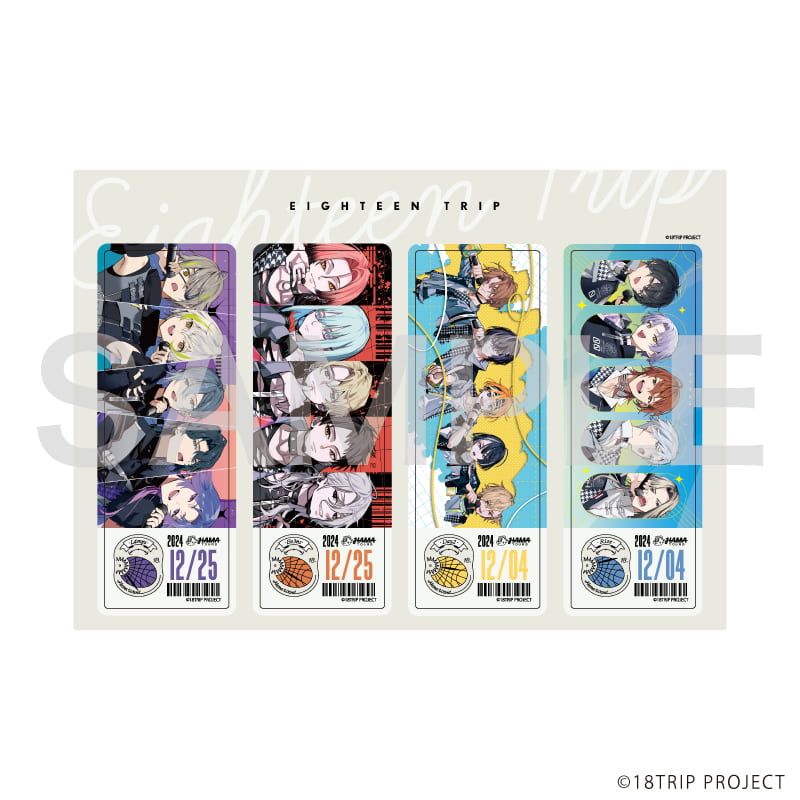 チケット風クリアシート『18TRIP』01/集合デザイン(公式イラスト) | j