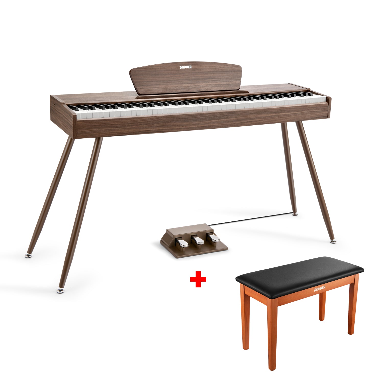 DDP-80 木目調88鍵重錘アップライト電子ピアノ家庭用 Donner