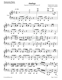 Analogy-ひぐらしのなく頃に解OP五線譜プレビュー