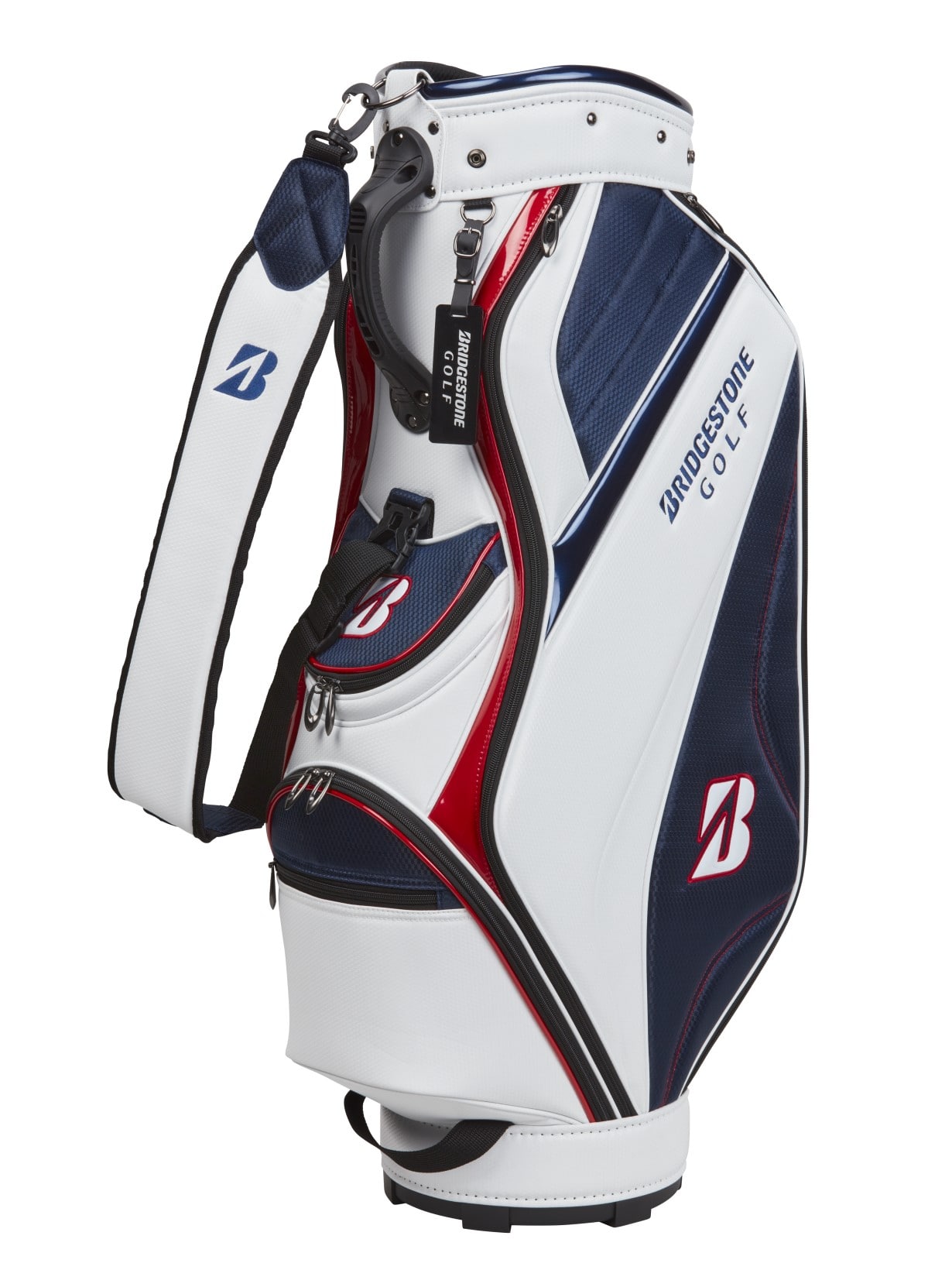 ミズノ キャディバッグ ゴルフバック レザー調 カバン トリコロール 白