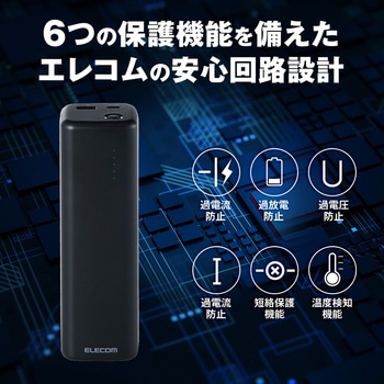 DE-C33L-20000BK モバイルバッテリー 20000mAh Type-C×1ポート USBA×1