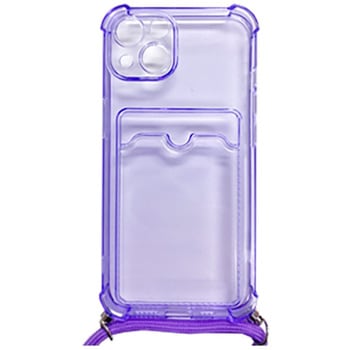 IPH-006PL iPhone 13対応 クリア(パープル)ケース/ロングストラップ
