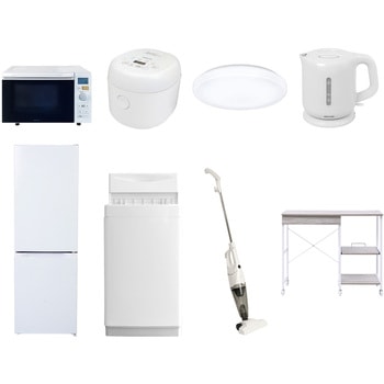 家電セット】8点セット (157L冷蔵庫 6kg洗濯機 レンジラック オーブン