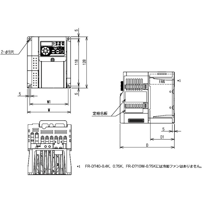 FR-D720-3.7K インバータ FREQROL-D700シリーズ 三菱電機 保護構造