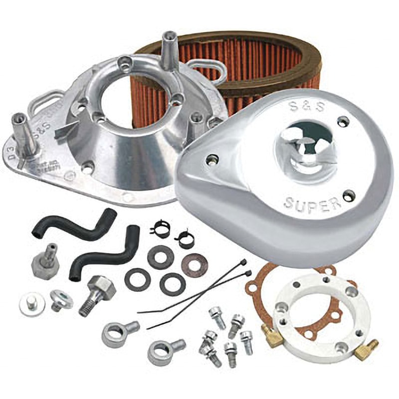 17-0450 ティアドロップエアクリーナーキット S&S クローム(カバー)色