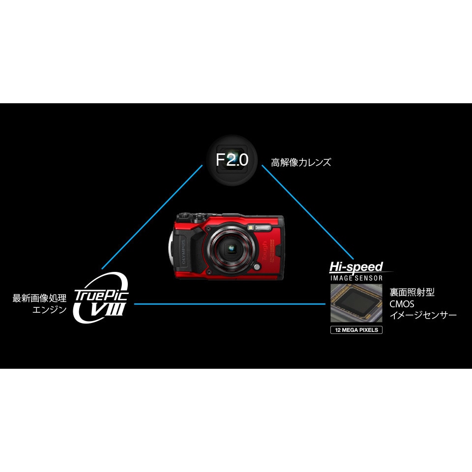 TG-6 RED 防水防塵デジタルカメラ 1個 オリンパス 【通販モノタロウ】
