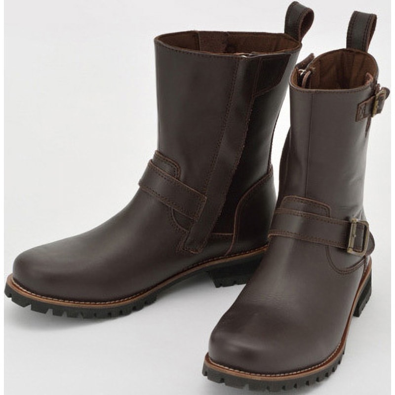 17144 エンジニアブーツ ダークブラウン 牛革 シフトパッド内蔵 サイド