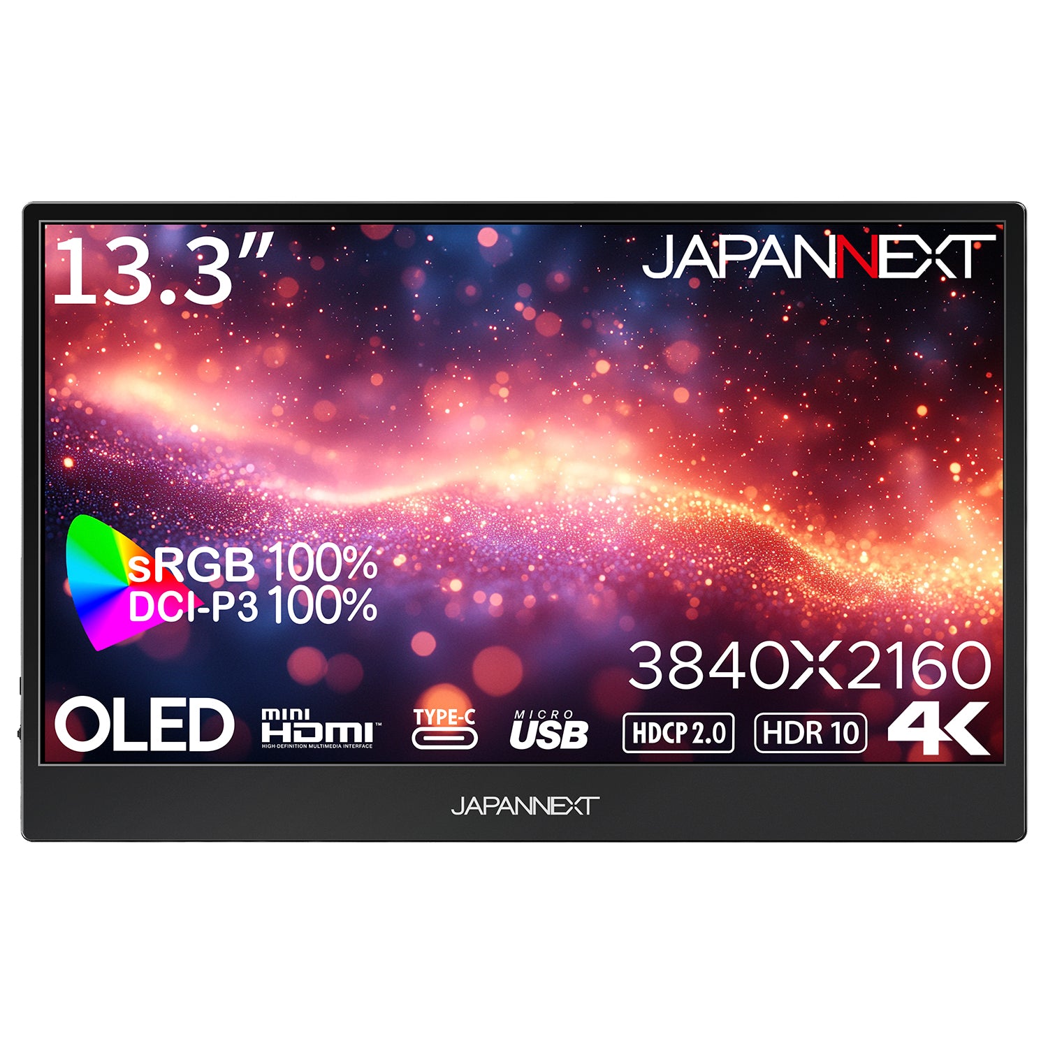 JAPANNEXT 13.3インチ 有機EL(OLED)パネル搭載 4K(3840x2160)解像度