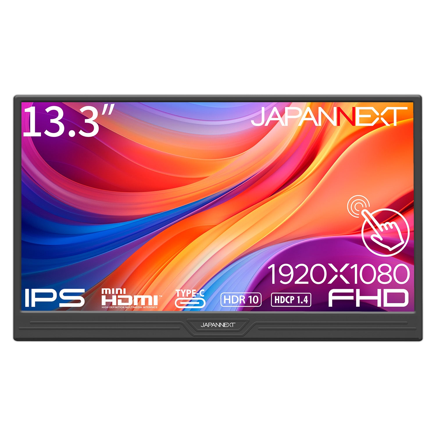 JAPANNEXT 13.3インチ IPSパネル搭載 10点マルチタッチ対応 フルHD