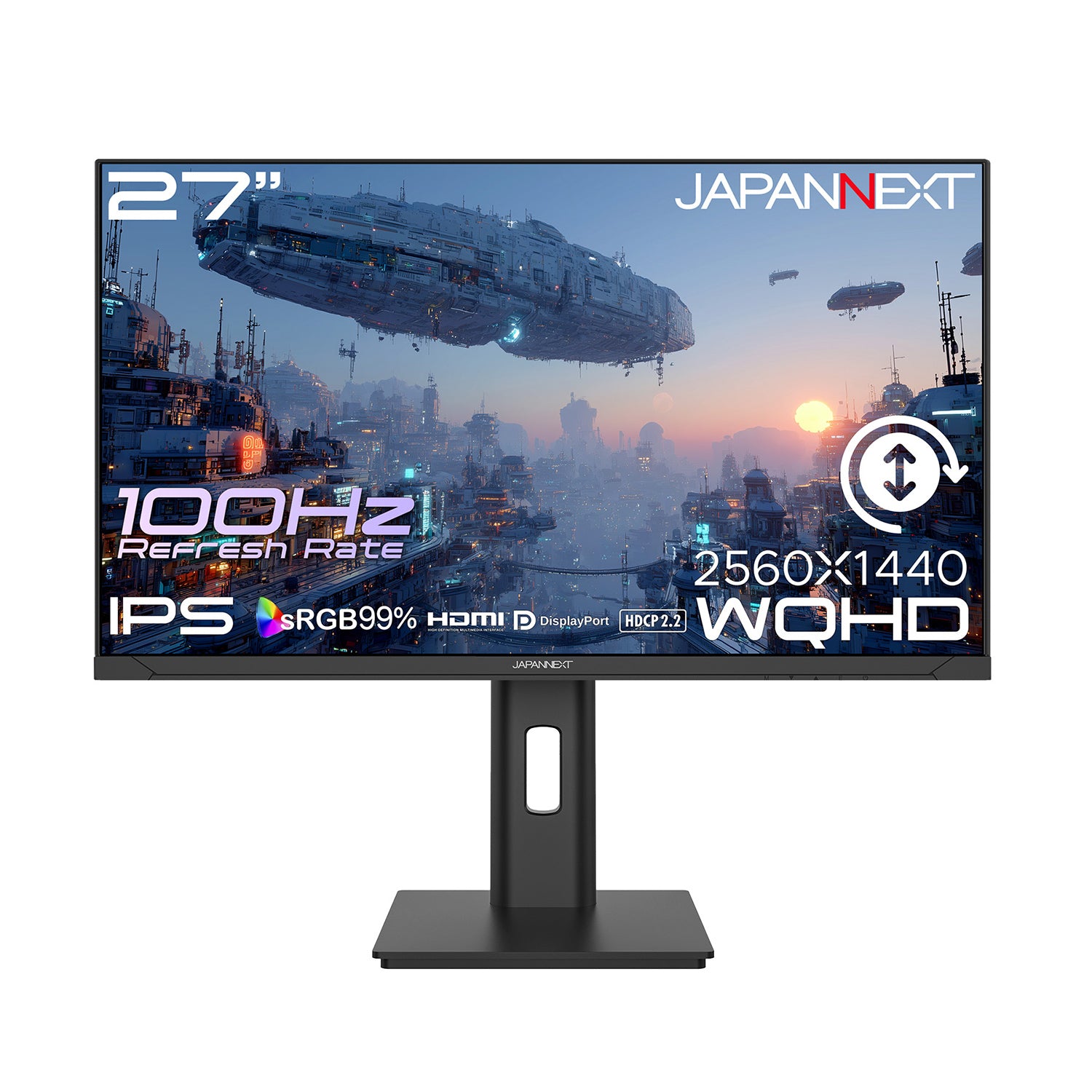 JAPANNEXT 27インチ IPSパネル搭載 WQHD(2560x1440)解像度 液晶