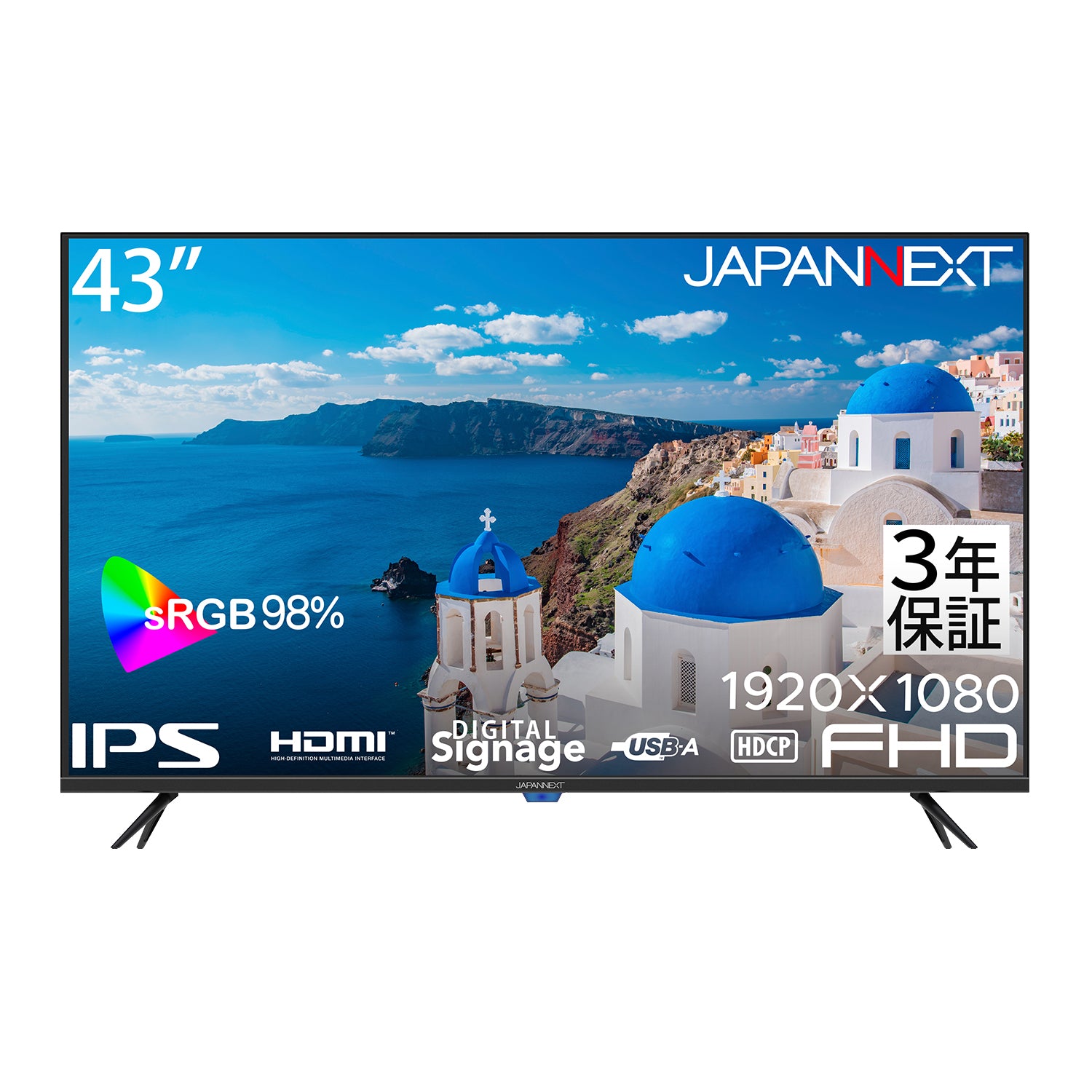 3年保証モデル】 JAPANNEXT 43インチ IPSパネル搭載 フルHD(1920x1080