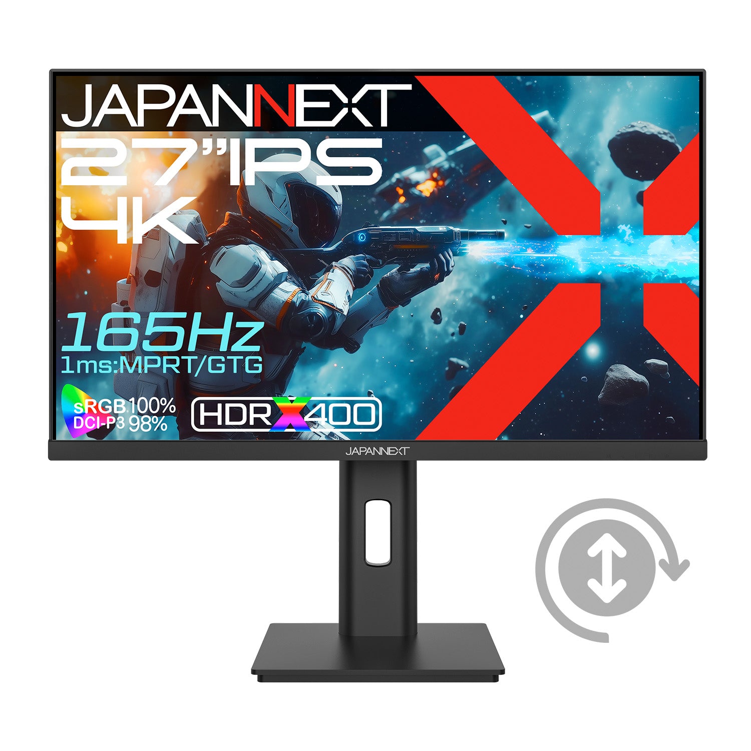 JAPANNEXT 27インチ IPSパネル搭載 165Hz対応 4K(3840x2160)解像度