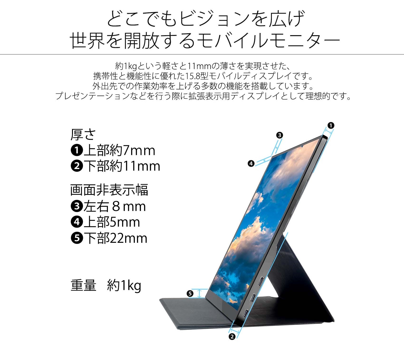 JAPANNEXT JN-MD-IPS1562UHDR-T 15.6型 4Kモバイルモニター タッチ対応