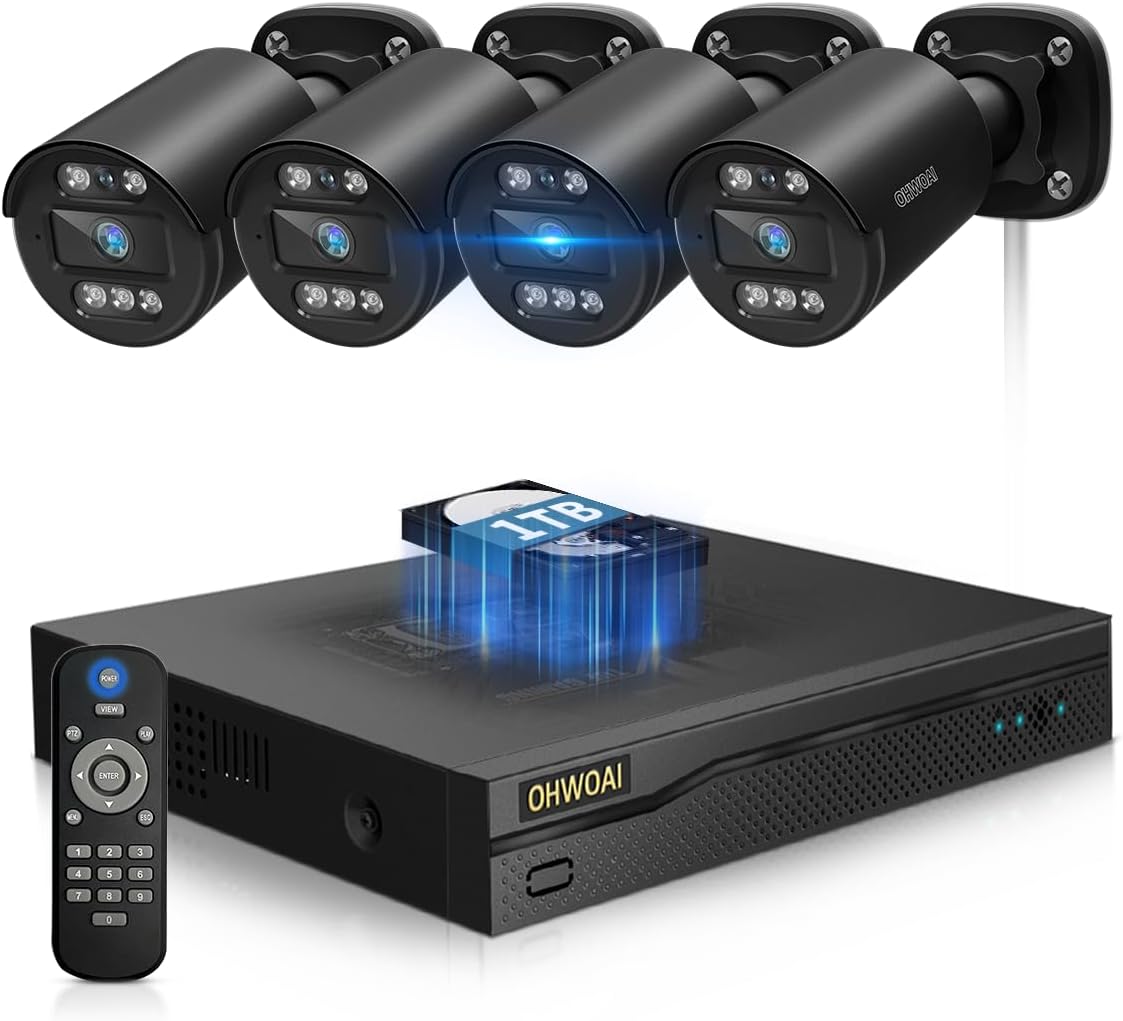 200万画素・122°超広角】OHWOAI 防犯カメラ AHD防犯カメラセット防犯