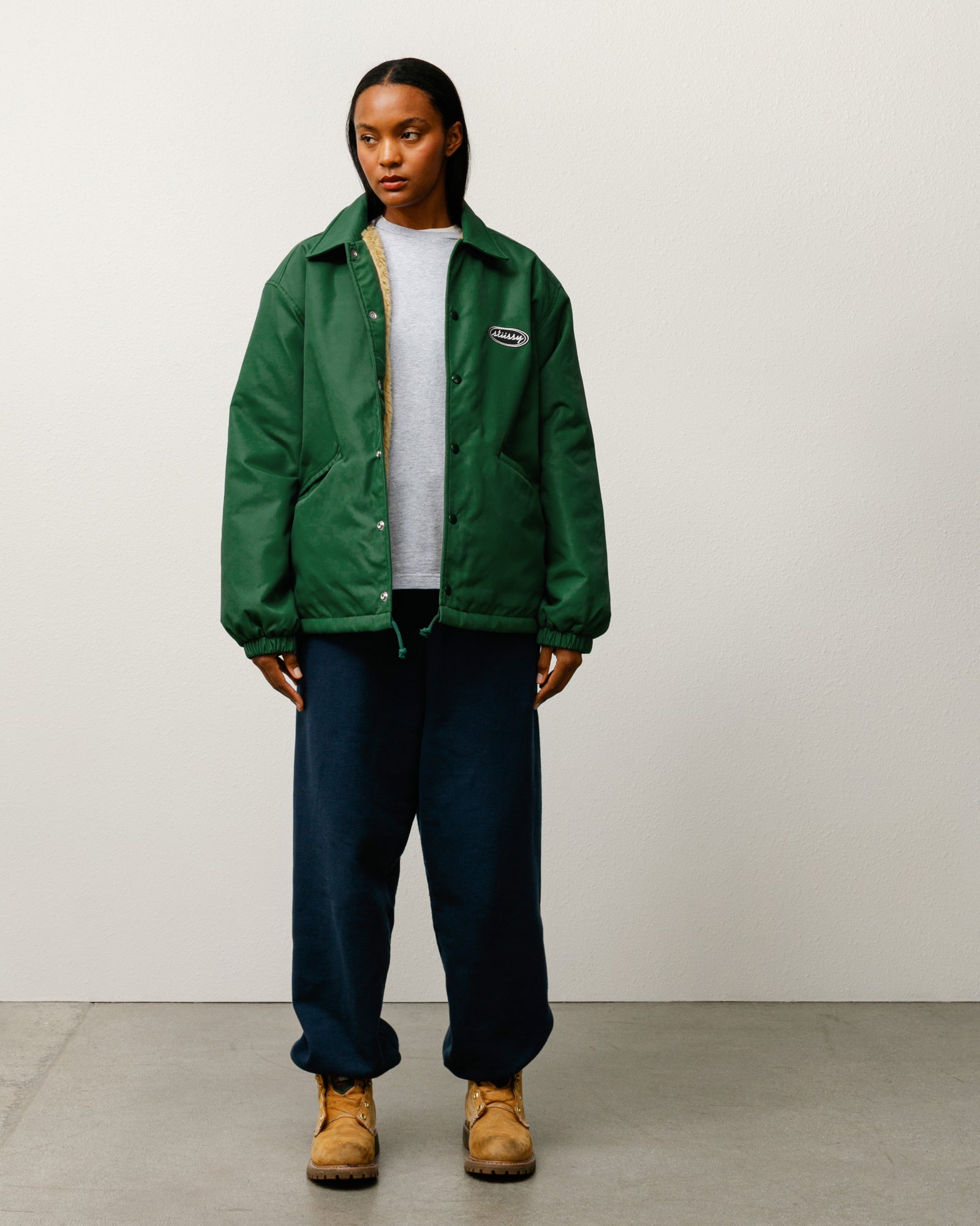 Coaches Jacket – Green | Outerwear | Stüssy Japan