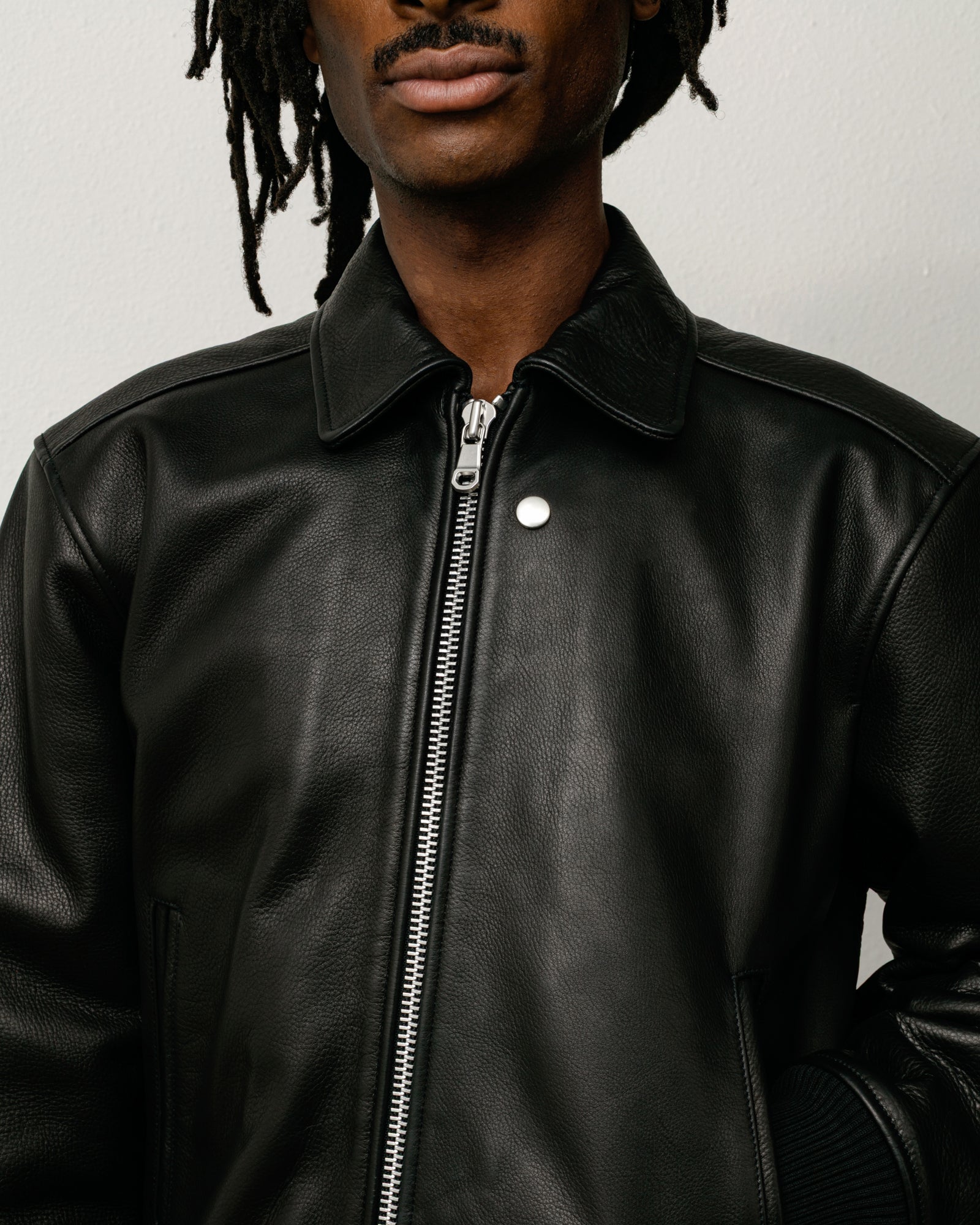 Leather Flight Jacket – Black | Outerwear | Stüssy Japan