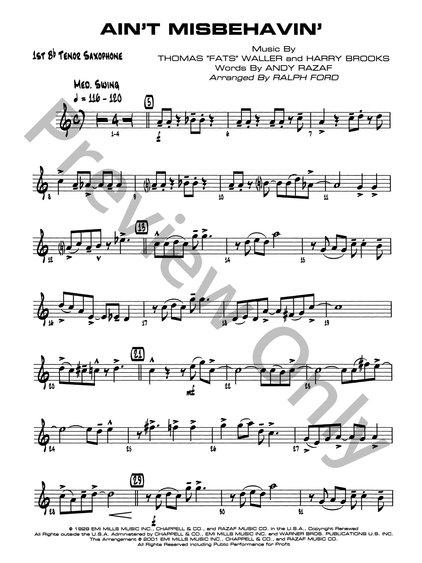 Ain't Misbehavin' Jazz Sheet Music | J.W. Pepper