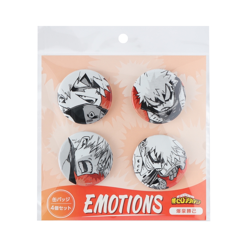 僕のヒーローアカデミア』缶バッジ4個セット EMOTIONS 爆豪