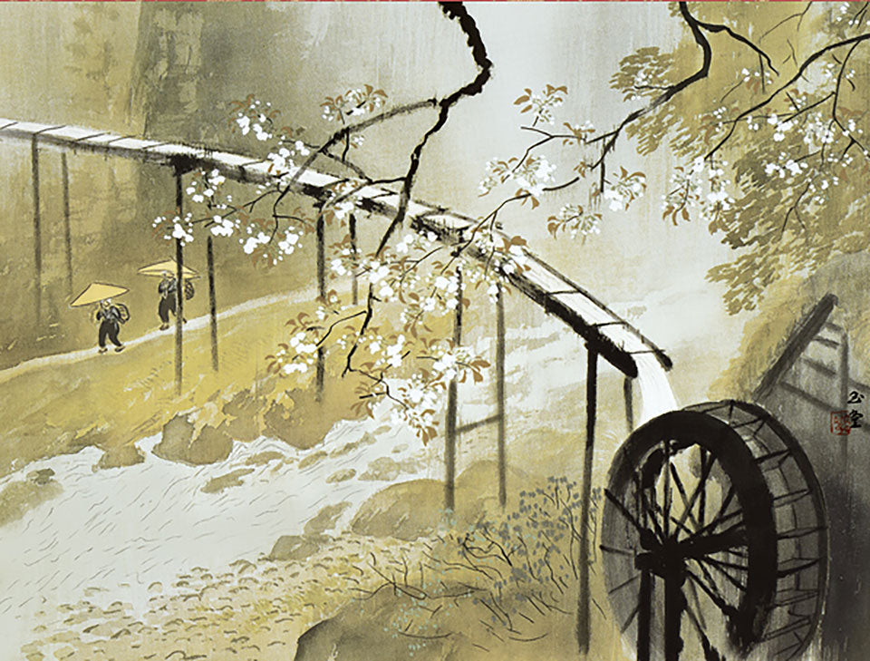 名画複製画掛け軸 暮春の雨 川合玉堂 – 寿鳳人形の東芸