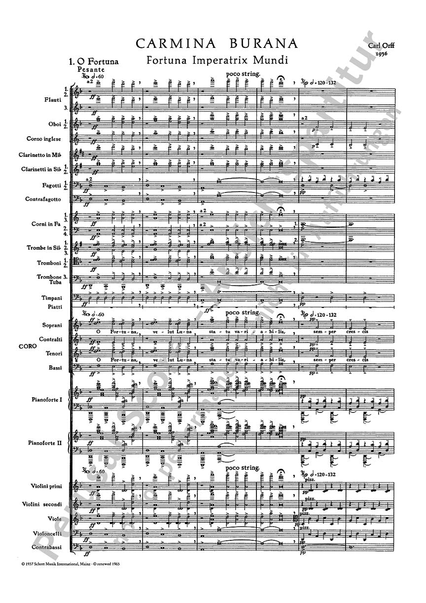 Orff Carmina Burana Full Score
