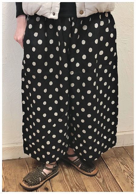 ichi（イチ） 191117 リネンドットワイドパンツ パンツ ドット ワイド