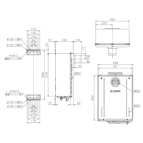 GT-1670AW-T BL｜ノーリツガスふろ給湯器[本体のみ][PS扉内設置型]