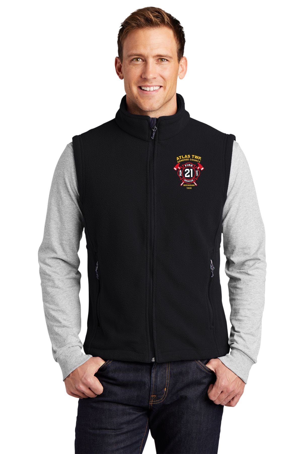 Atlas TWP Fire Department Fleece Full Zip Vest – K&C's Special T's
